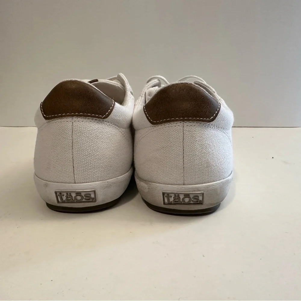 Taos Star Burst Canvas Lace-up Casual SneakerWith Brown Leather Accents Size 9.5 - Picture 6 of 12